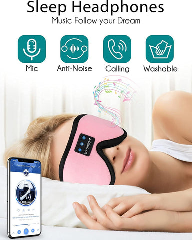 Sleep Mask with Bluetooth Headphones, Sleep Headphones Bluetooth Sleep Mask Breathable Sleeping Headphones for Side Sleepers Best Gift and Travel Essential