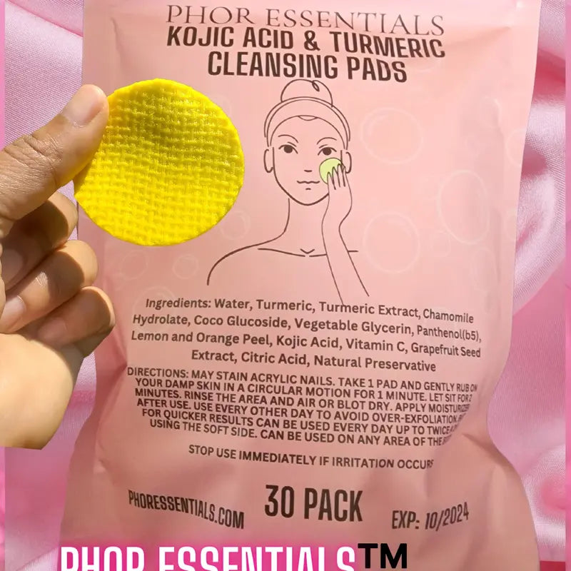 PHOR ESSENTIALS Turmeric Kojic Acid Cleansing Pads Skin Brightening