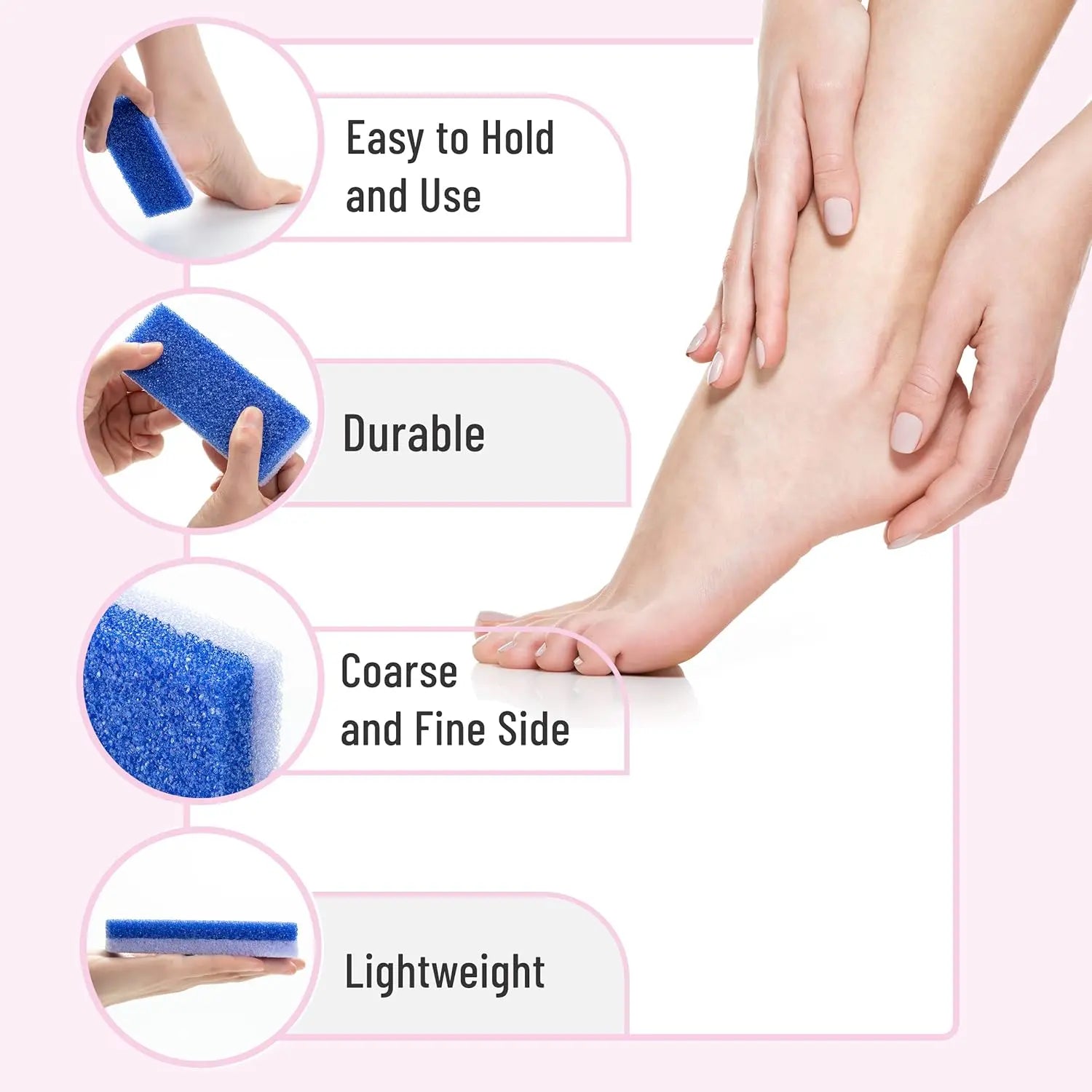 Comfort Double-Sided Foot File, Exfoliating Foot Scrubber, Hard Foam Foot Massager, Callus Remove Foot File Removes Dead Skin Hard Callus, Foot Care Tool, Manicure & Pedicure Tools for Men and Women for Home Use