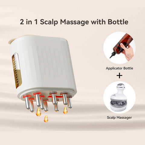 2 in 1 Electric Scalp Massager and Hair Oil Applicator Hair Massager Scalp Applicator Brush for Hair Treatment Growth