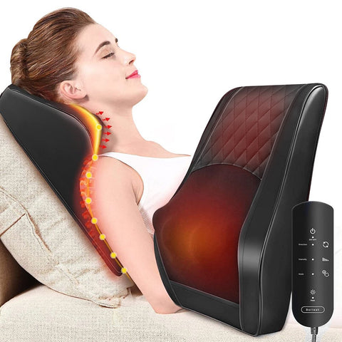 Back Massager with Heat Shiatsu Back and Neck Massager for Muscle Pain Relief and Relaxation 3D Kneading Massage Pillow for Neck and Back, Shoulder, Leg, Ideal Gift for Stress Relief