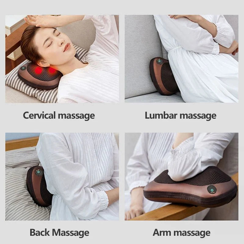 Massage Pillow ​3 Speed Head Relax Electric Shoulder Back Shiatsu Neck Massager