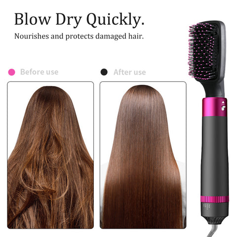 Hair Dryer Brush, 5 in 1 Blow Dryer Brush, One Step Hair Dryer and Styler Volumizer, Negative Ionic Hot Air Brush for Any Hairstyle, Detachable & Interchangeable Hair Straightener Curly Hair Brush.