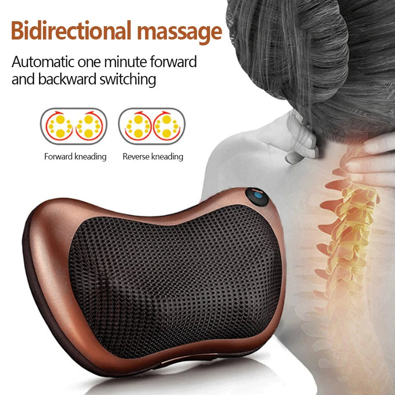 Massage Pillow ​3 Speed Head Relax Electric Shoulder Back Shiatsu Neck Massager