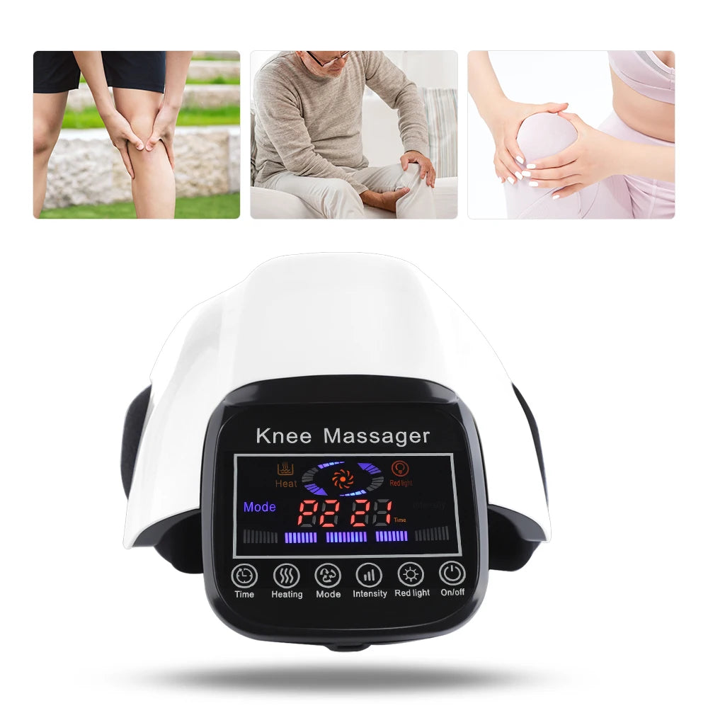 Electric Heating Knee Massage Infrared Pad Air Pressure Vibration Physiotherapy Instrument LCD Display Joint Pain Relief 3 Level