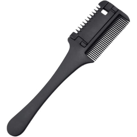 Hair Cutting Comb Black Handle Hair Brushes with Razor Blades Barber Scissors Hair Salon Thinning Hairdressing DIY Styling Tools