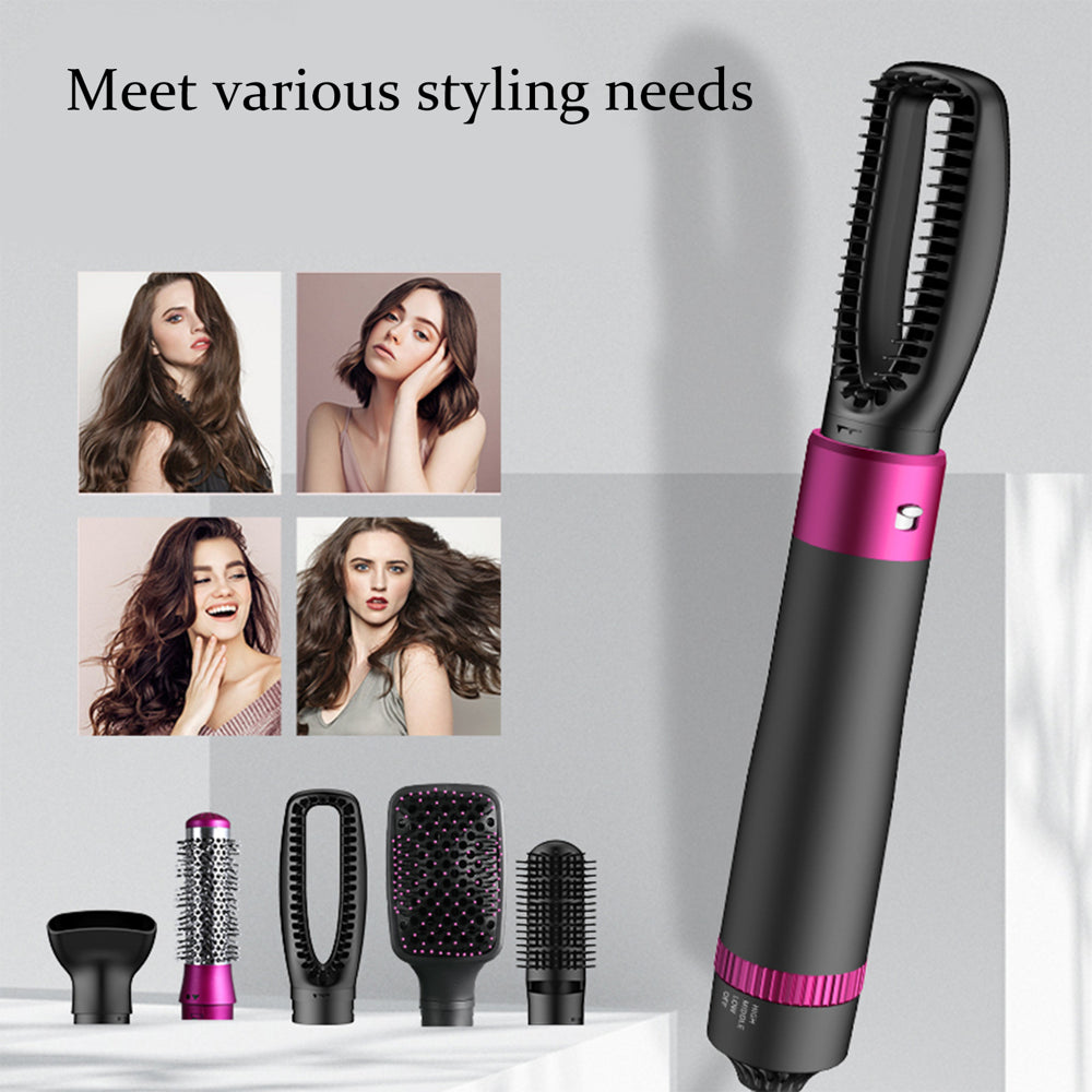 Hair Dryer Brush, 5 in 1 Blow Dryer Brush, One Step Hair Dryer and Styler Volumizer, Negative Ionic Hot Air Brush for Any Hairstyle, Detachable & Interchangeable Hair Straightener Curly Hair Brush.