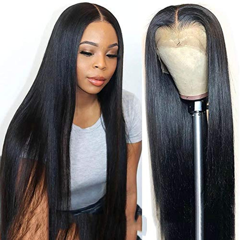 Silky Straight Lace Front Wigs for Women Remy Hair 18 INCH 150% Density 13X4 Lace Front Wigs Straight Human Hair Wigs Pre-Pluck for Black Women