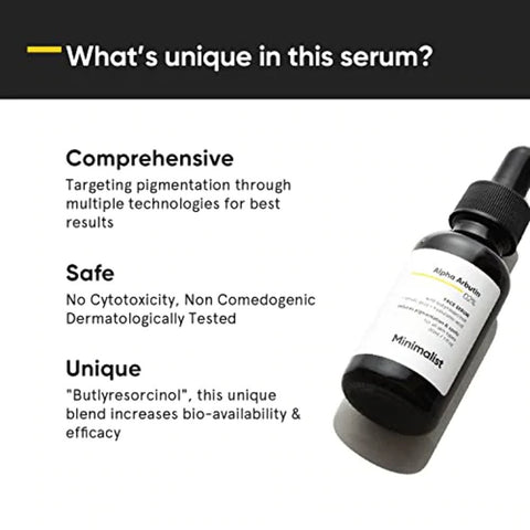 2% Alpha Arbutin Serum for Anti-Pigmentation | Anti-Pigmentation Face Serum for Women & Men with Hyaluronic Acid to Remove Acne Marks, Tanning