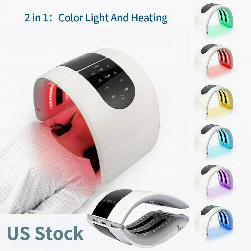 7 Colors Photon LED Light Therapy PDT Machine Facial Mask Skin Rejuvenation US