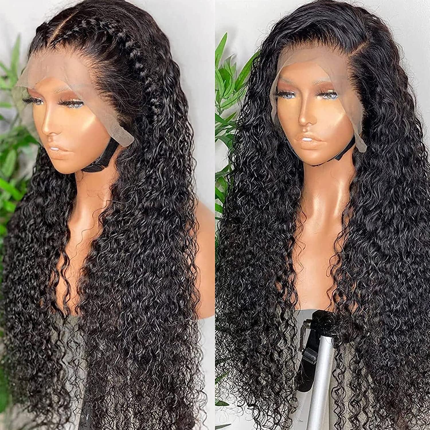 Deep Wave Lace Front Wigs 13X4 HD Lace Frontal Wigs 180% Density Glueless Pre Plucked Hairline with Baby Hair Deep Wave Wig for Women Unprocessed Brazilian Virgin Human Hair Wigs Natural Color 20 Inch