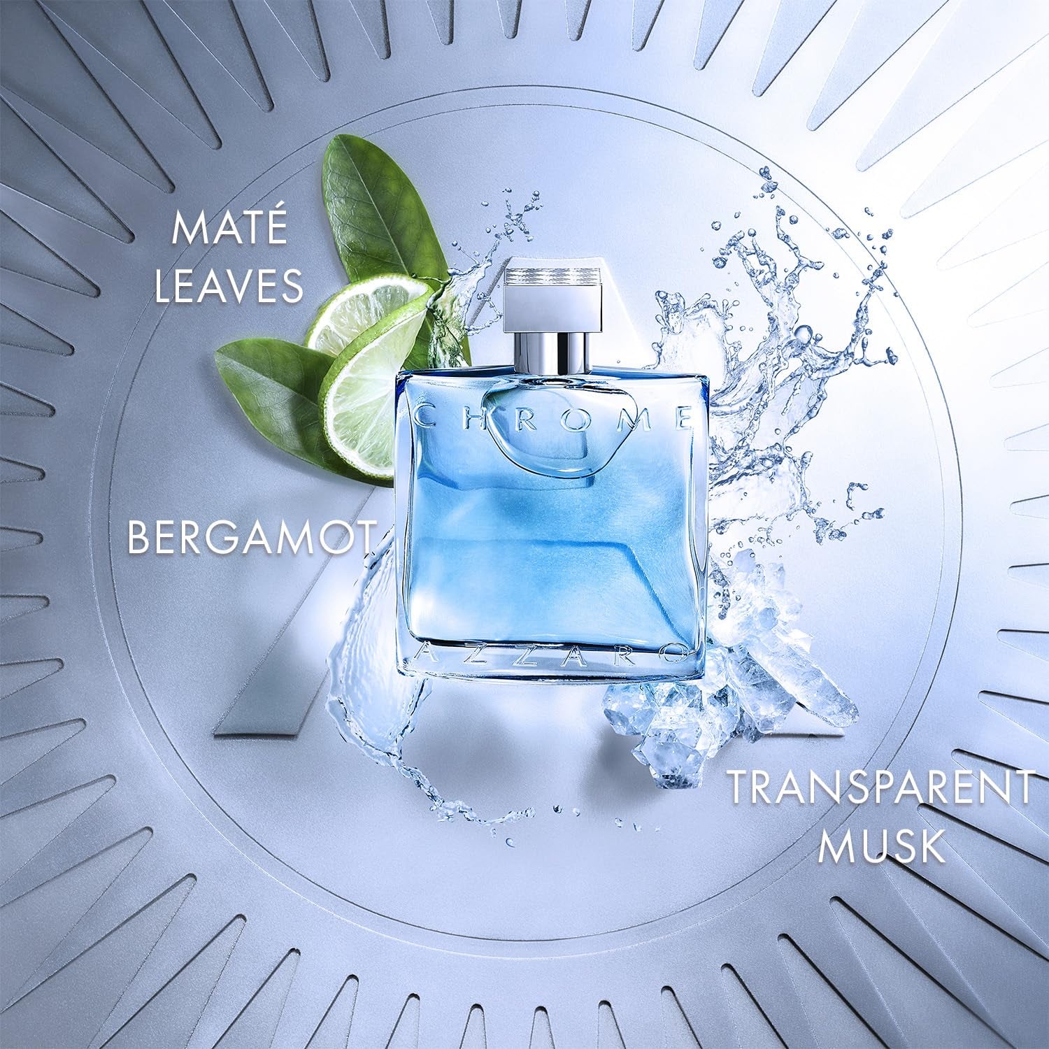 Chrome Eau De Toilette - Fresh Aquatic Mens Cologne - Citrus, Woody, Musky Fragrance -Fresh Notes of Bergamot - Everyday Wear - Classic Summer Beach Scent - Luxury Perfumes for Men