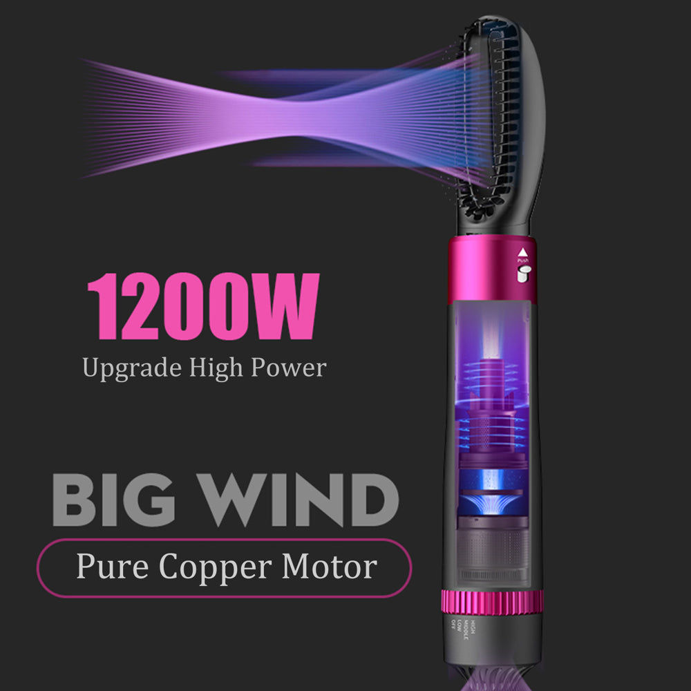 Hair Dryer Brush, 5 in 1 Blow Dryer Brush, One Step Hair Dryer and Styler Volumizer, Negative Ionic Hot Air Brush for Any Hairstyle, Detachable & Interchangeable Hair Straightener Curly Hair Brush.