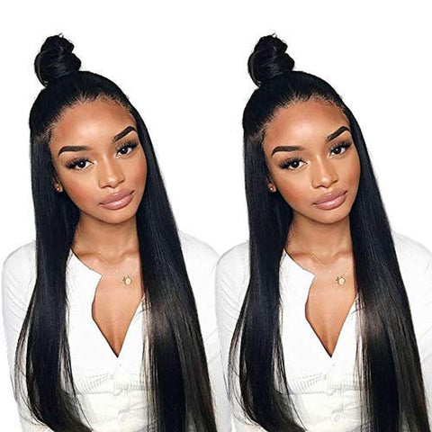 Silky Straight Lace Front Wigs for Women Remy Hair 18 INCH 150% Density 13X4 Lace Front Wigs Straight Human Hair Wigs Pre-Pluck for Black Women