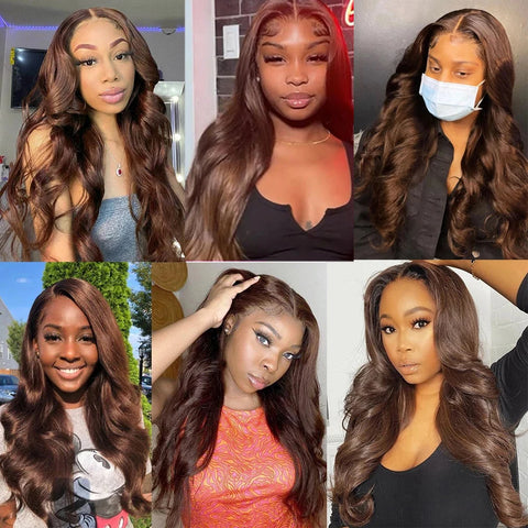 Chocolate Brown Bundles with Closure Brazilian Hair Weave Bundles with Closure Colored Human Hair Bundles with Closure Remy Hair