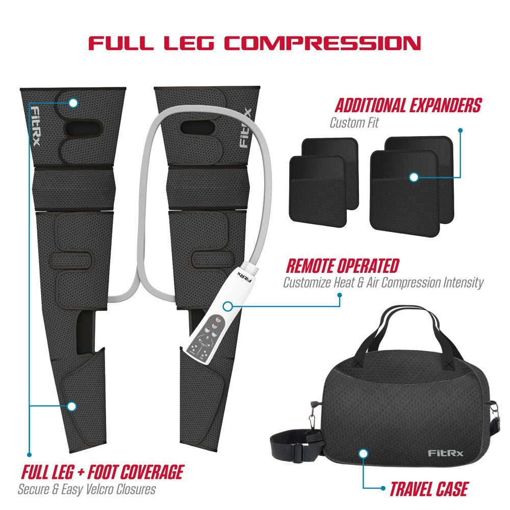 Recovermax Leg Massager, Heated Compression Leg and Foot Massager with Multiple Massage, Intensity, and Heat Levels